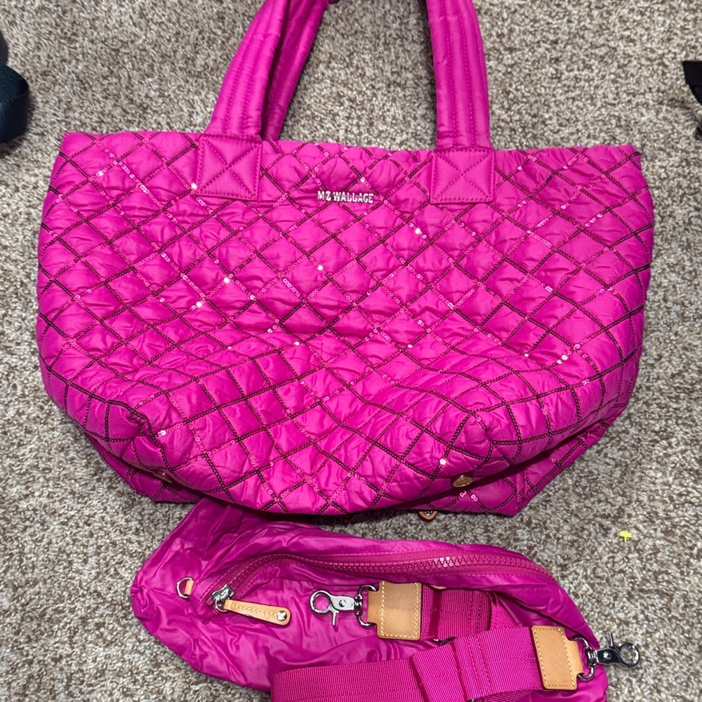 MZ Wallace Fuchsia Quilted metro Tote *defect